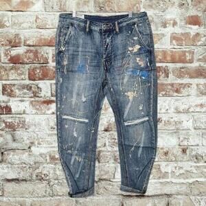 2/$50 Man X OneTeaspoon Distressed Blue Suede Mr Browns Jeans 33L
